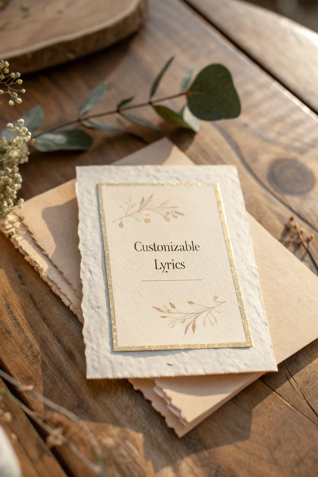 Personalize your melody with our exquisite customizable lyric cards, where simplicity meets soulful expression.