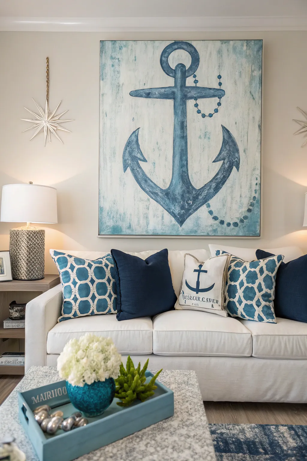Ground your decor with symbolic anchor paintings.