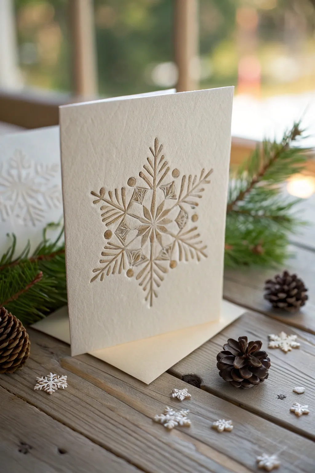 Capture the magic of winter with this elegantly designed snowflake note card, perfect for sending seasonal greetings crafted with love.