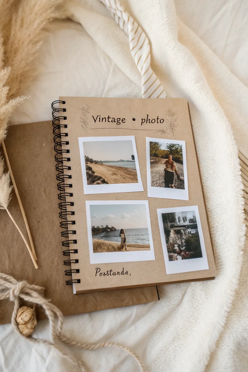 Open your notebook to a journey of cherished memories with this artful collage cover.