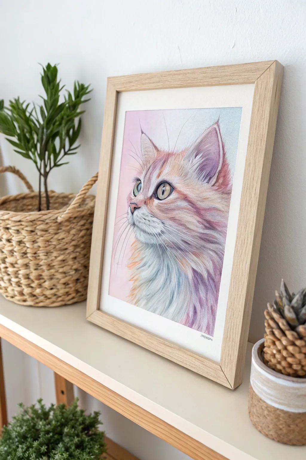 Capture your pet's essence with dreamy oil pastel art – a touch of warmth and personality for your space.