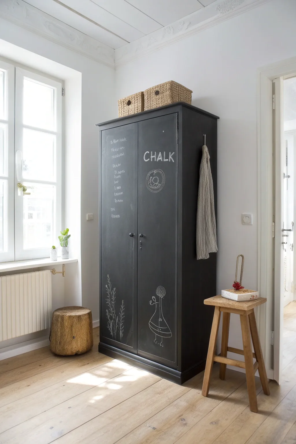 Transform your wardrobe into a canvas of creativity with chic chalkboard paint. Perfect for adding a personal touch to your space!
