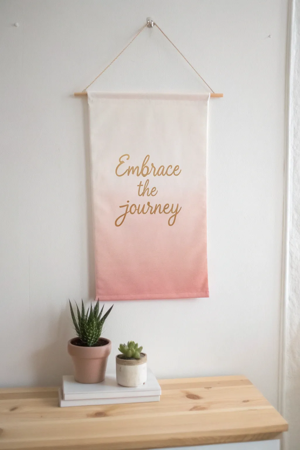 Transform your space with inspiring words and gentle hues.