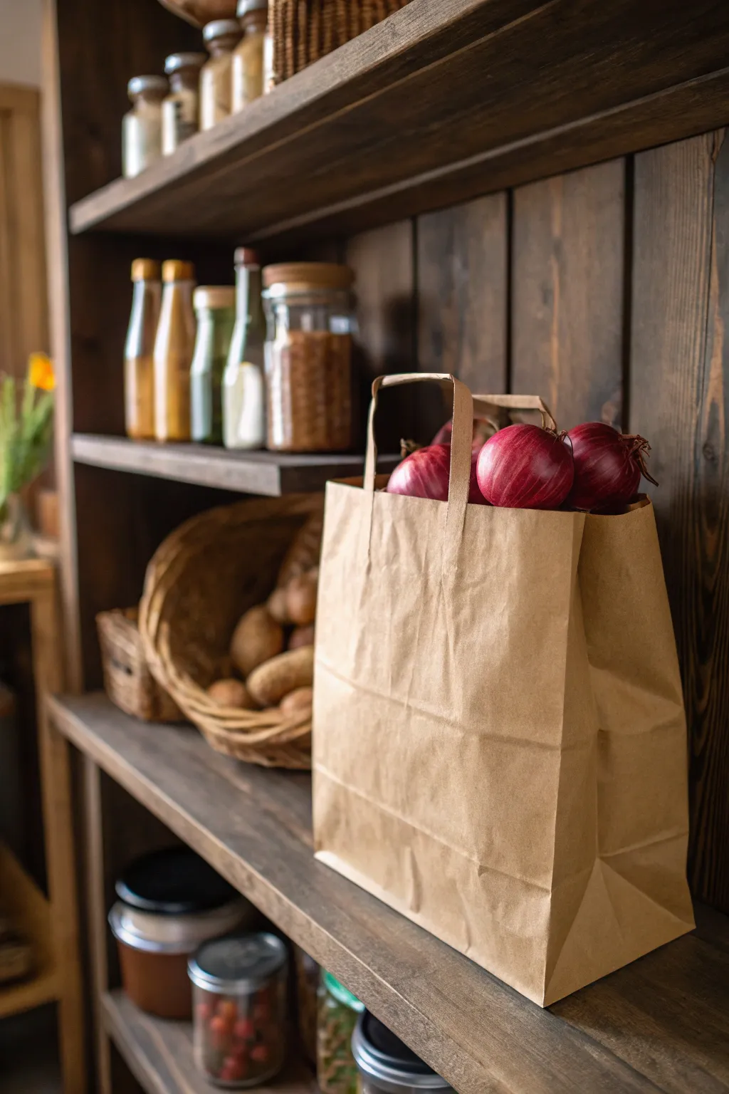 Craft your pantry with style: Paper bags for rustic, eco-friendly storage.