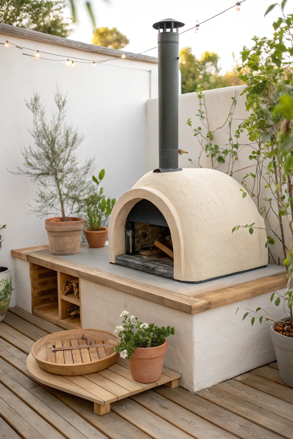 Embrace the art of simplicity with a standalone pizza oven that complements your outdoor space effortlessly.