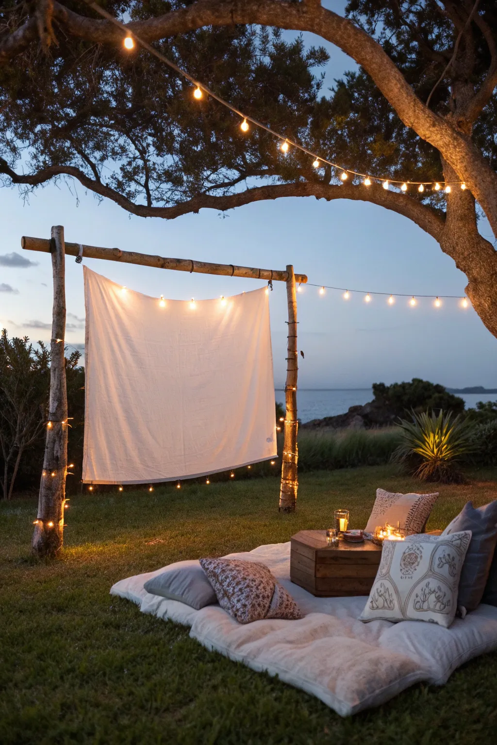 Transform your backyard into a cinema under the stars with this DIY outdoor movie screen setup.