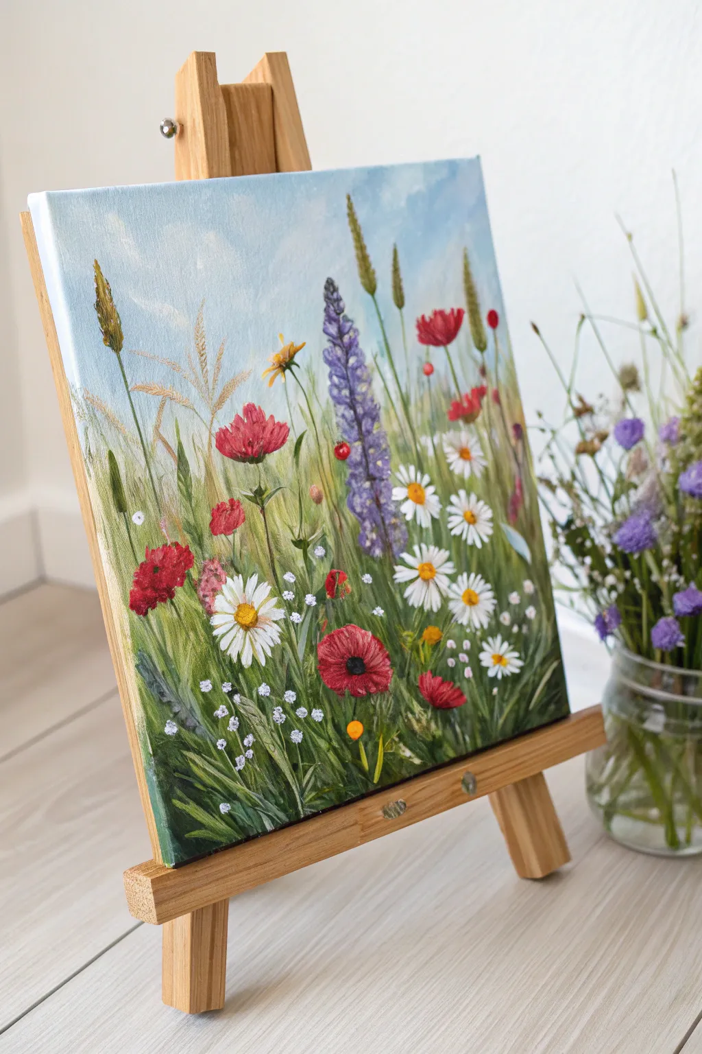 Embrace the beauty of nature with a wildflower meadow masterpiece, where vibrant colors and delicate blooms come to life.