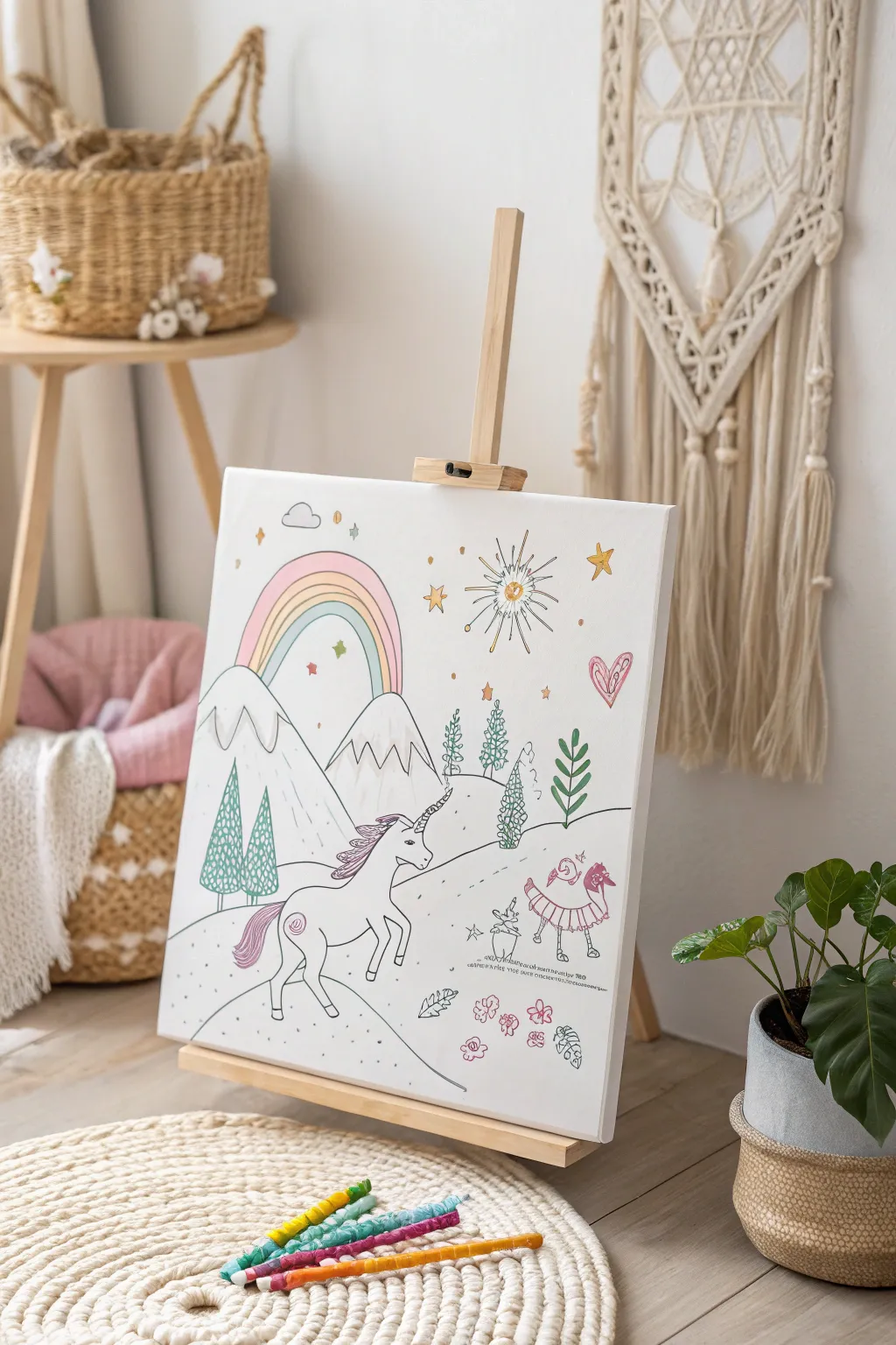 Unleash your creativity with whimsical paint pen art on canvas—craft your own fantasy realm.