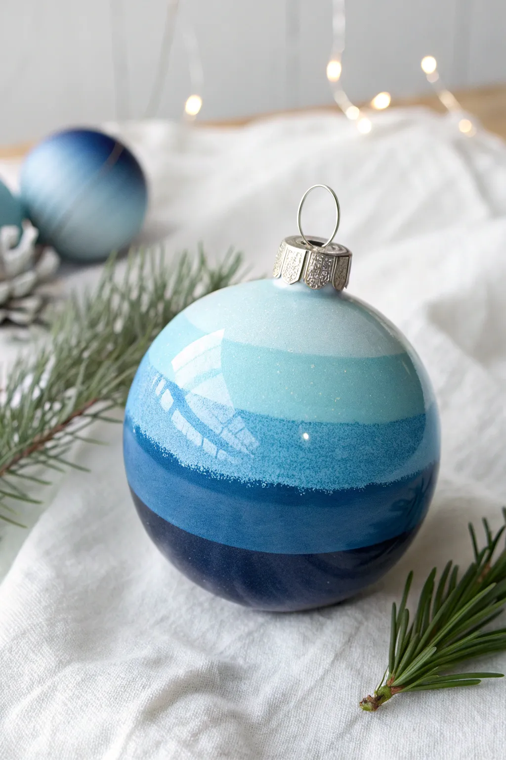 Embrace the serene beauty of gradient blues this Christmas with handcrafted elegance.