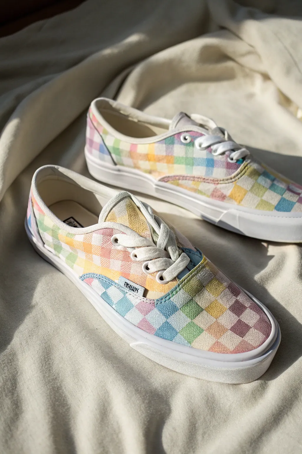 Step into style with a burst of pastel charm. 🎨✨ #CheckerboardChic #VansMakeover