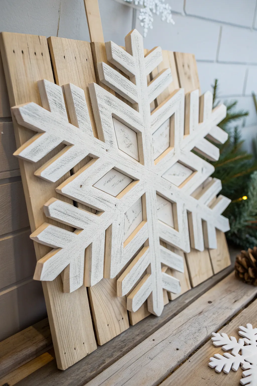 Embrace the season with handcrafted pallet art that brings minimalist elegance to your home.