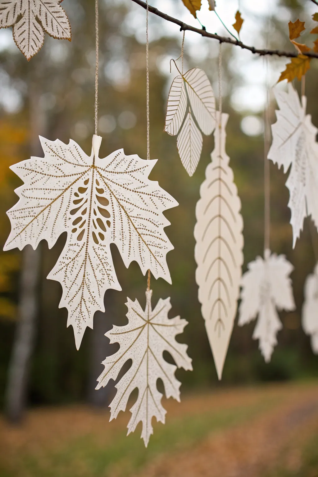 Embrace the beauty of autumn with intricately crafted paper-cut leaves, a perfect blend of minimalist charm and boho warmth.