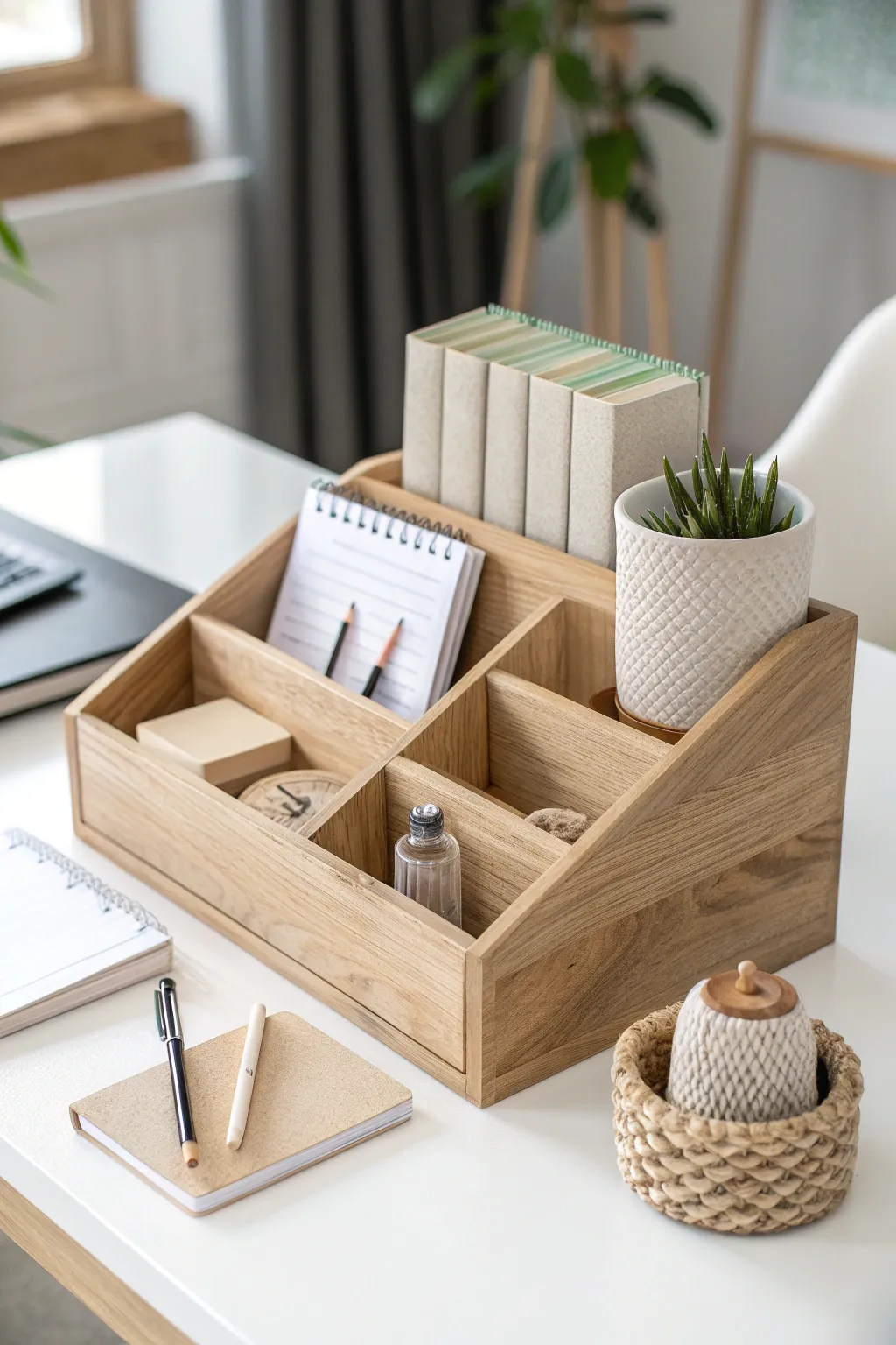 Elevate your workspace with minimalist elegance—perfect paper organization with a touch of boho charm.
