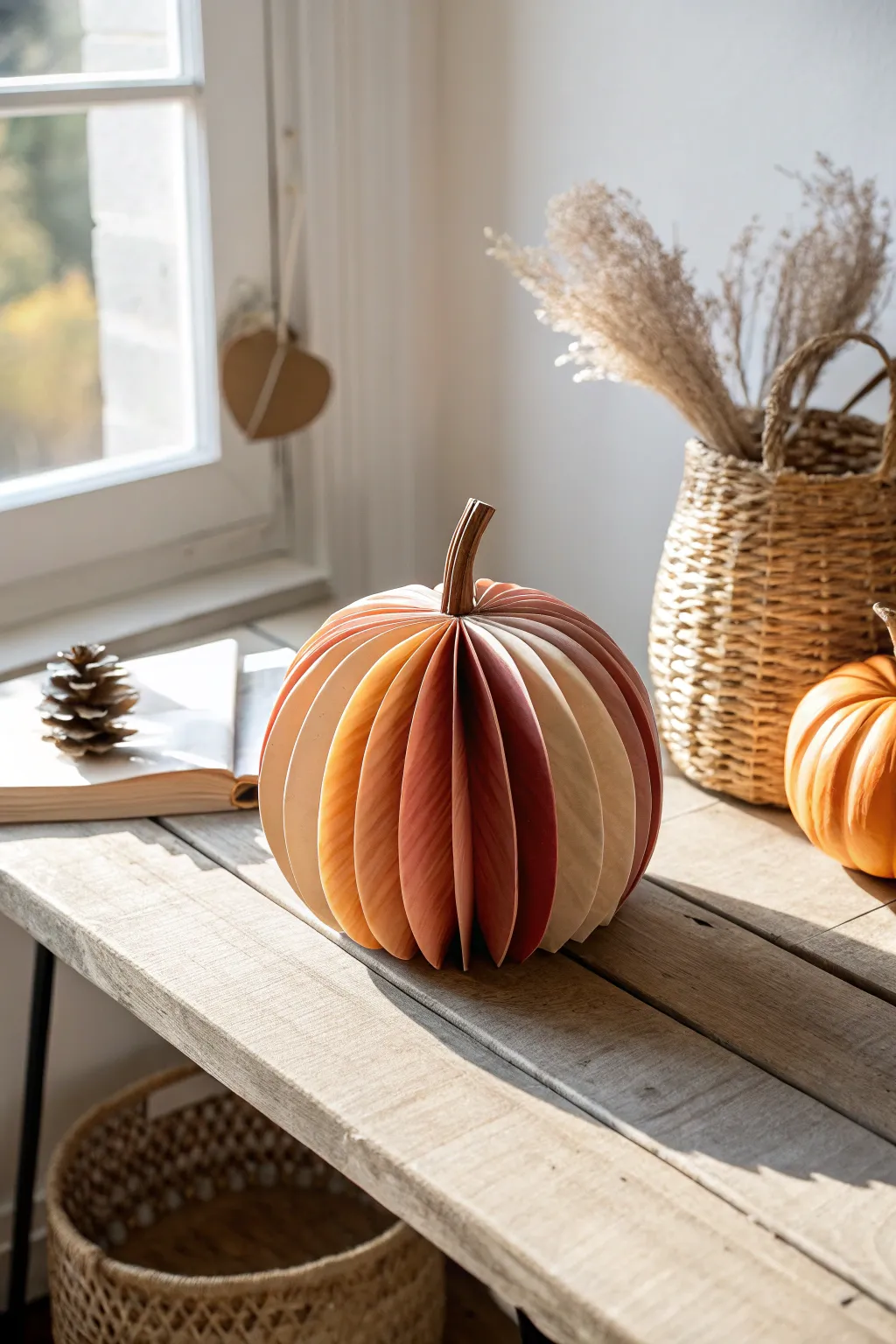 Elevate your fall decor with this stunning layered paper pumpkin—where simplicity meets artisanal charm.