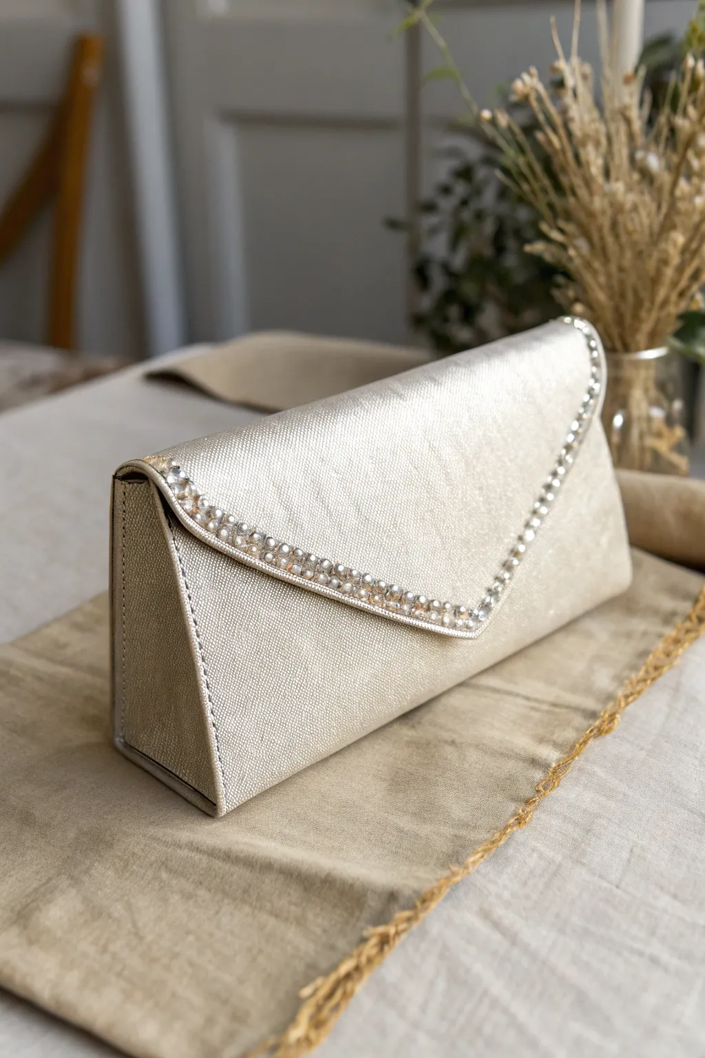 Elevate your evening with a chic paper clutch that sparkles with sophistication.
