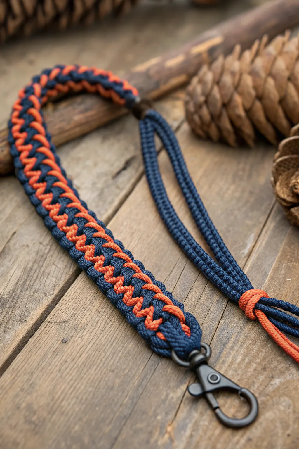 Elevate your style with a handcrafted spiral weave paracord lanyard—where craftsmanship meets creativity.