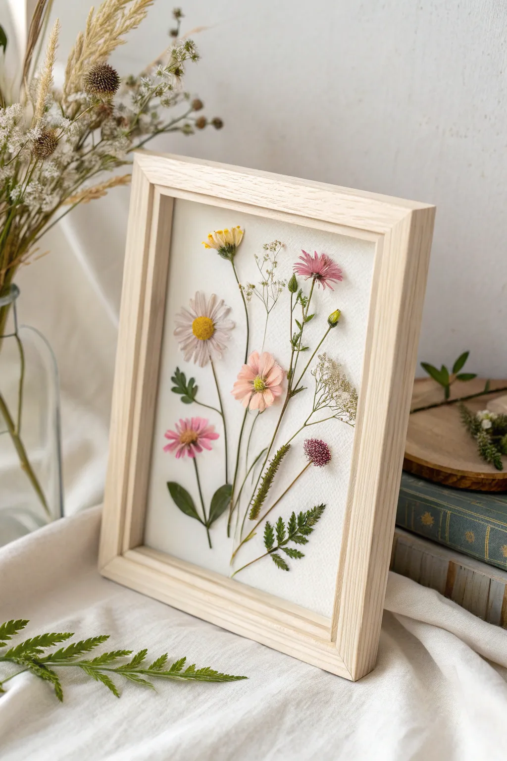 Bring nature indoors with this elegant pressed flower frame—a perfect blend of simplicity and natural beauty.