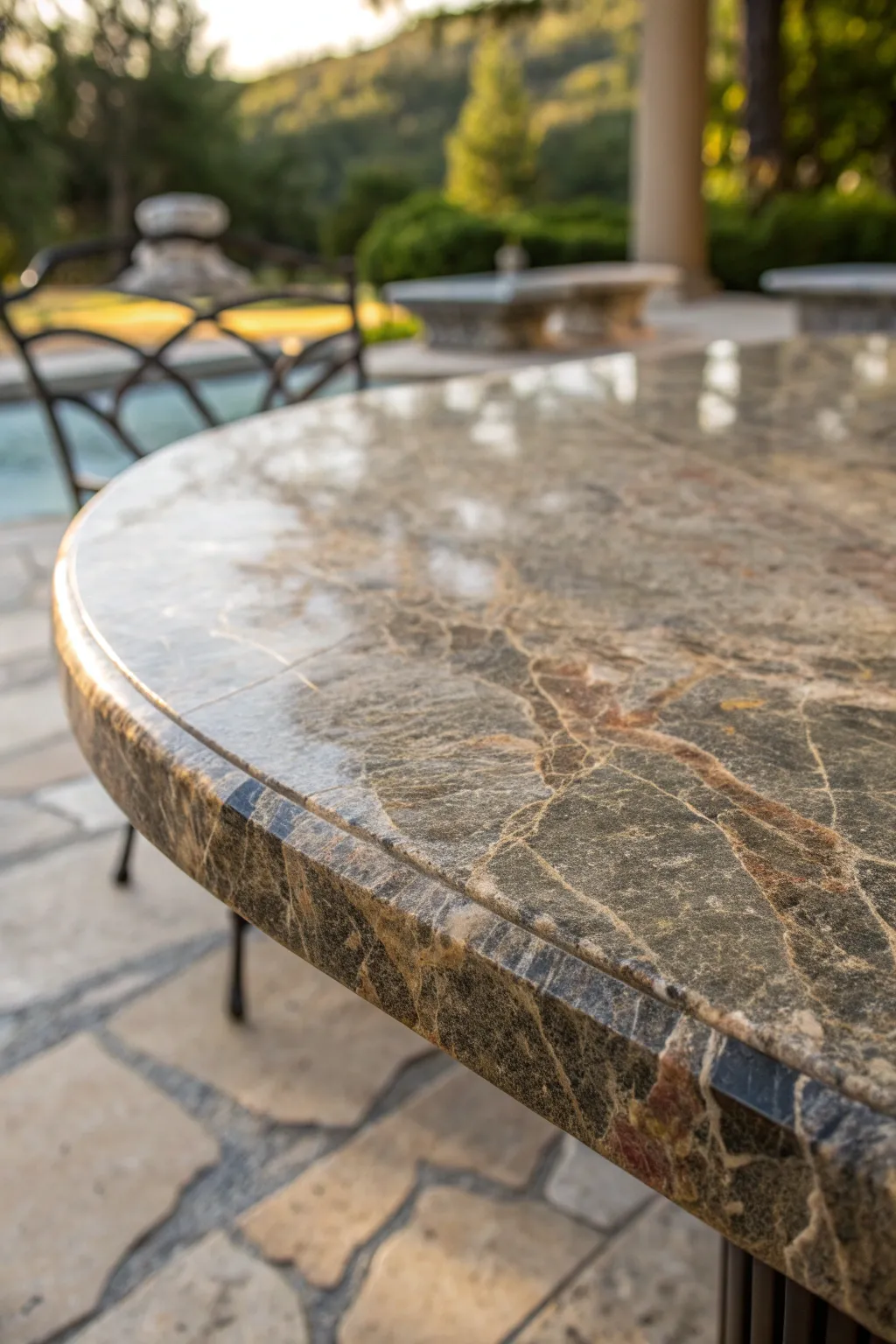 Elevate your patio with the timeless beauty of a natural stone slab.