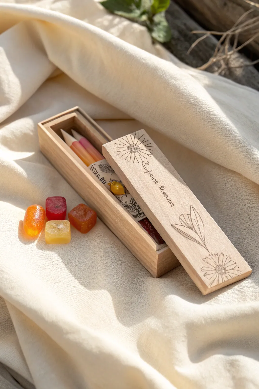 Delight in the simplicity of this miniature pencil gift box – a tiny treasure holding sweet surprises!