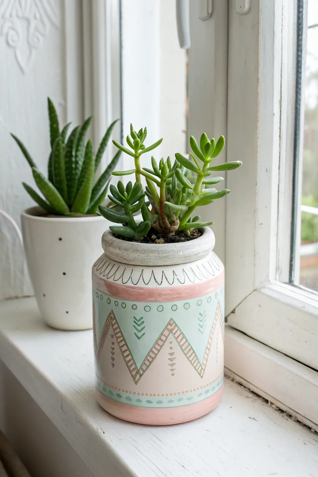 Transform your space with a touch of greenery and elegance with this DIY painted planter pot.