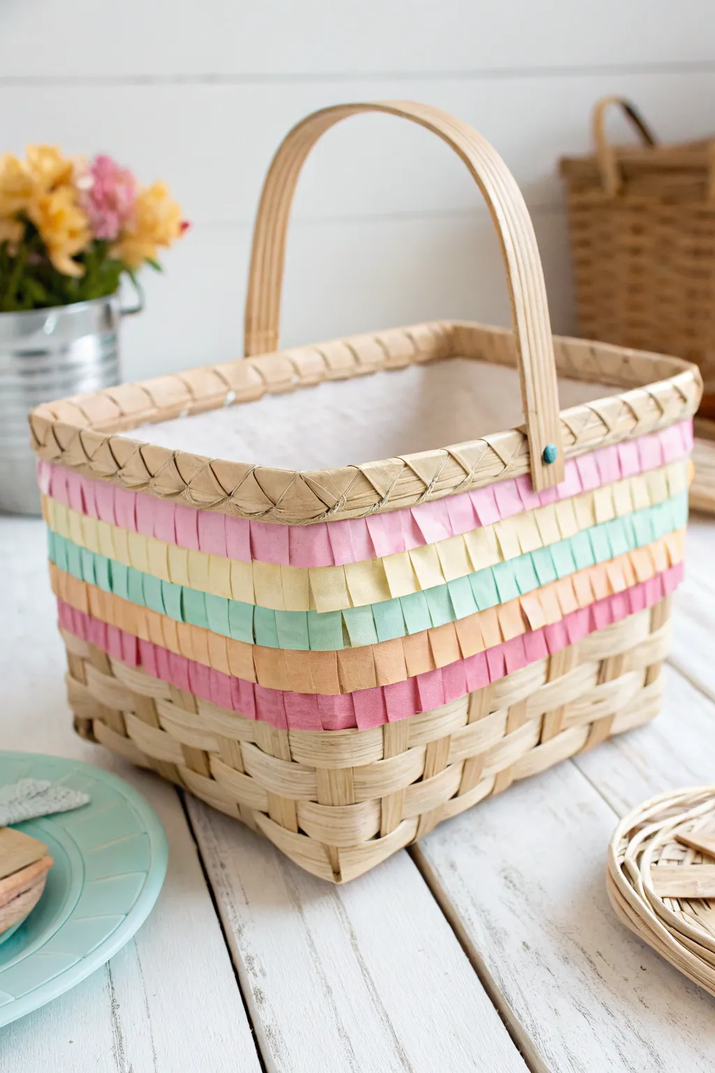 Tiny hands, big creativity: A toddler's charming picnic basket masterpiece.
