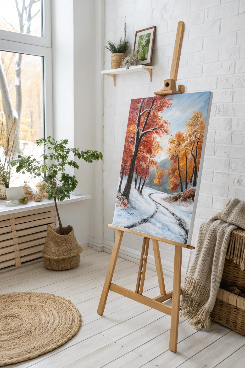 Embrace the beauty of the changing seasons with a minimalist touch. 🍂❄️ #SeasonalArt #ScandiBoho