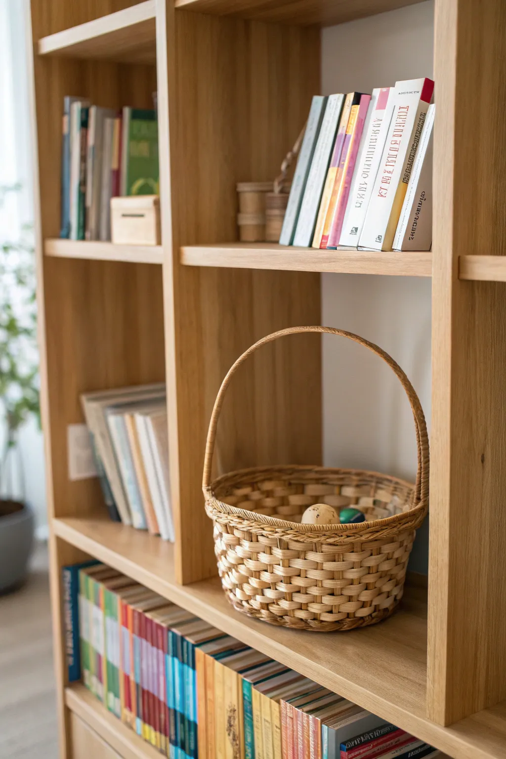 Discover the art of subtlety: Can you spot the hidden Easter basket among your favorite books?