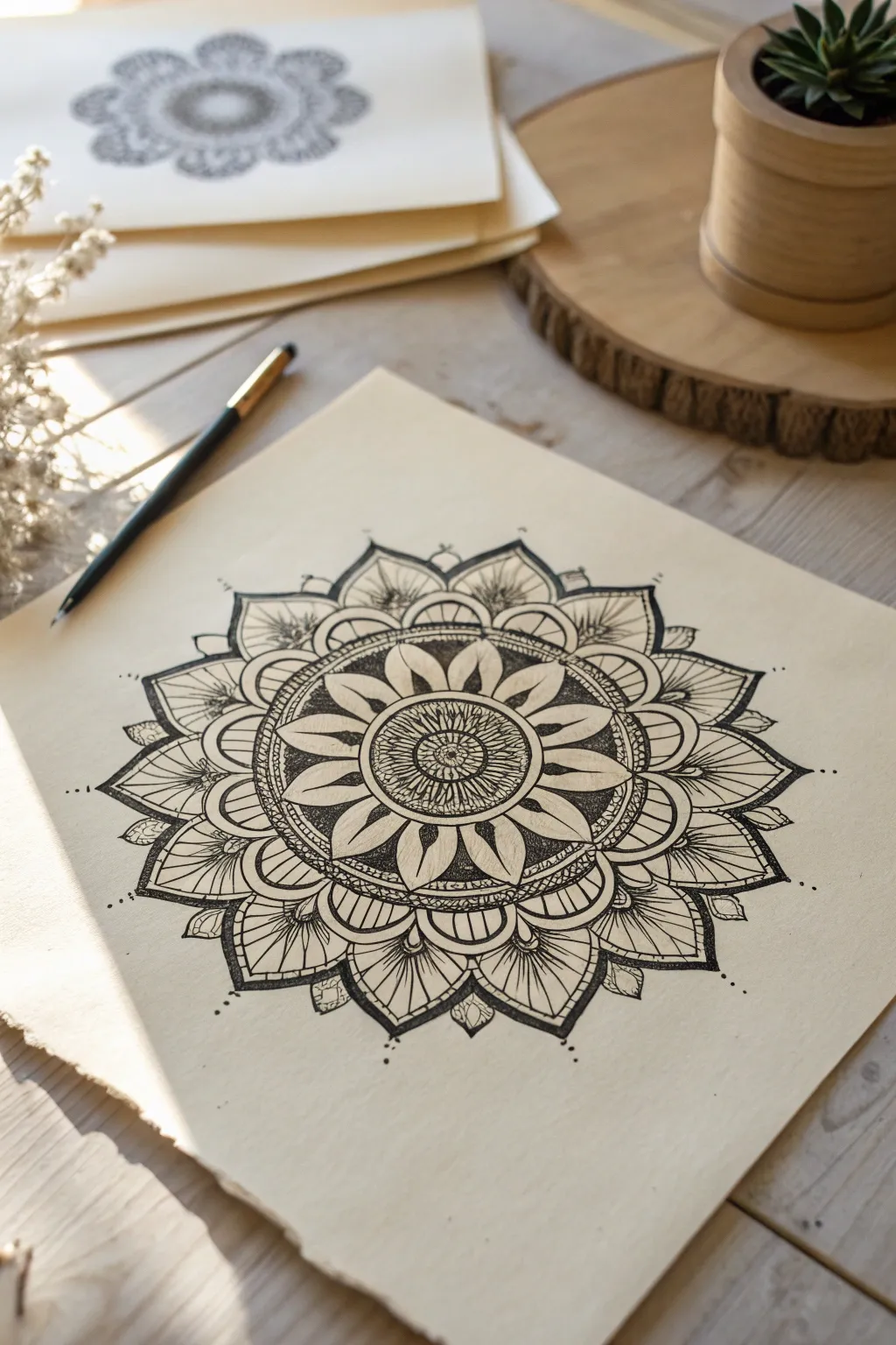 Embrace tranquility with mindful mandalas – a perfect centerpiece for your planner.