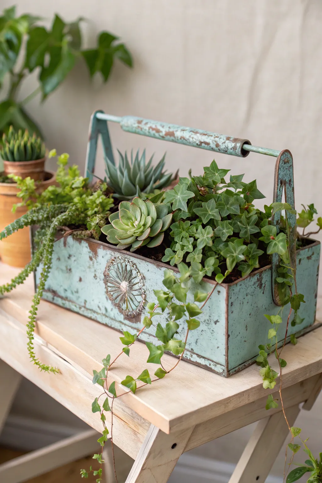 Transform a forgotten toolbox into a charming garden centerpiece with this DIY planter idea.