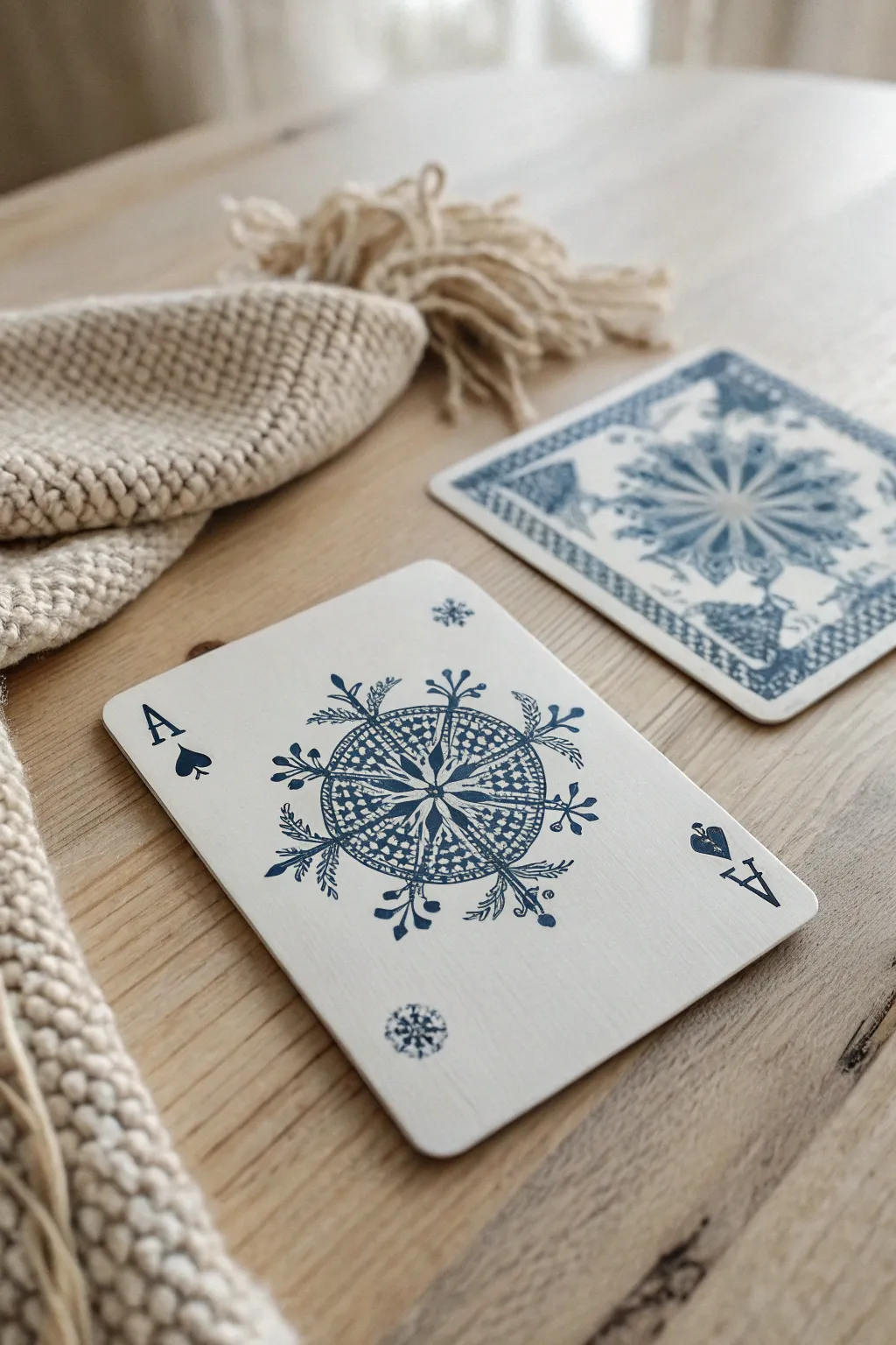 Embrace the beauty of the season with artfully painted playing cards.
