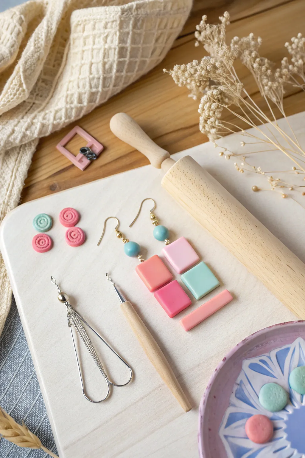 Craft your style: Dive into the art of polymer clay with this chic DIY earring kit!