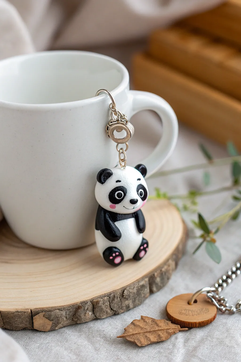 Add a touch of whimsy to your morning brew with this adorable panda mug charm!