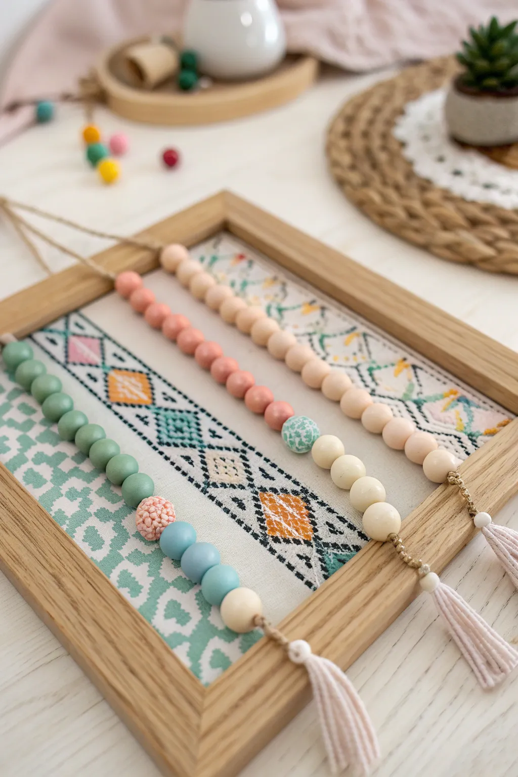 Elevate your space with handcrafted beaded wall art that speaks of personal style and natural beauty.