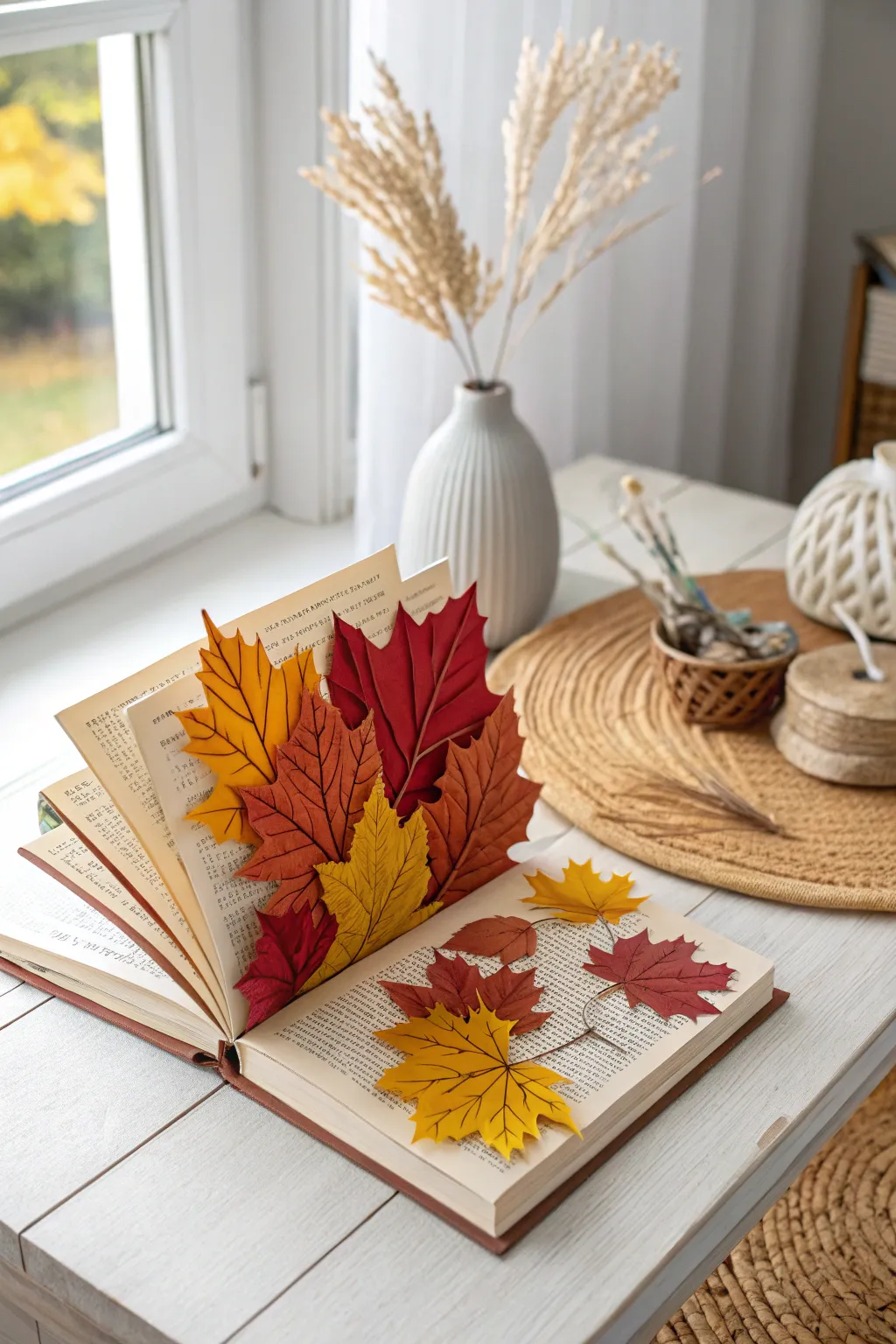 Dive into the magic of autumn with this captivating seasonal pop-up book, where every page is a burst of handcrafted beauty.