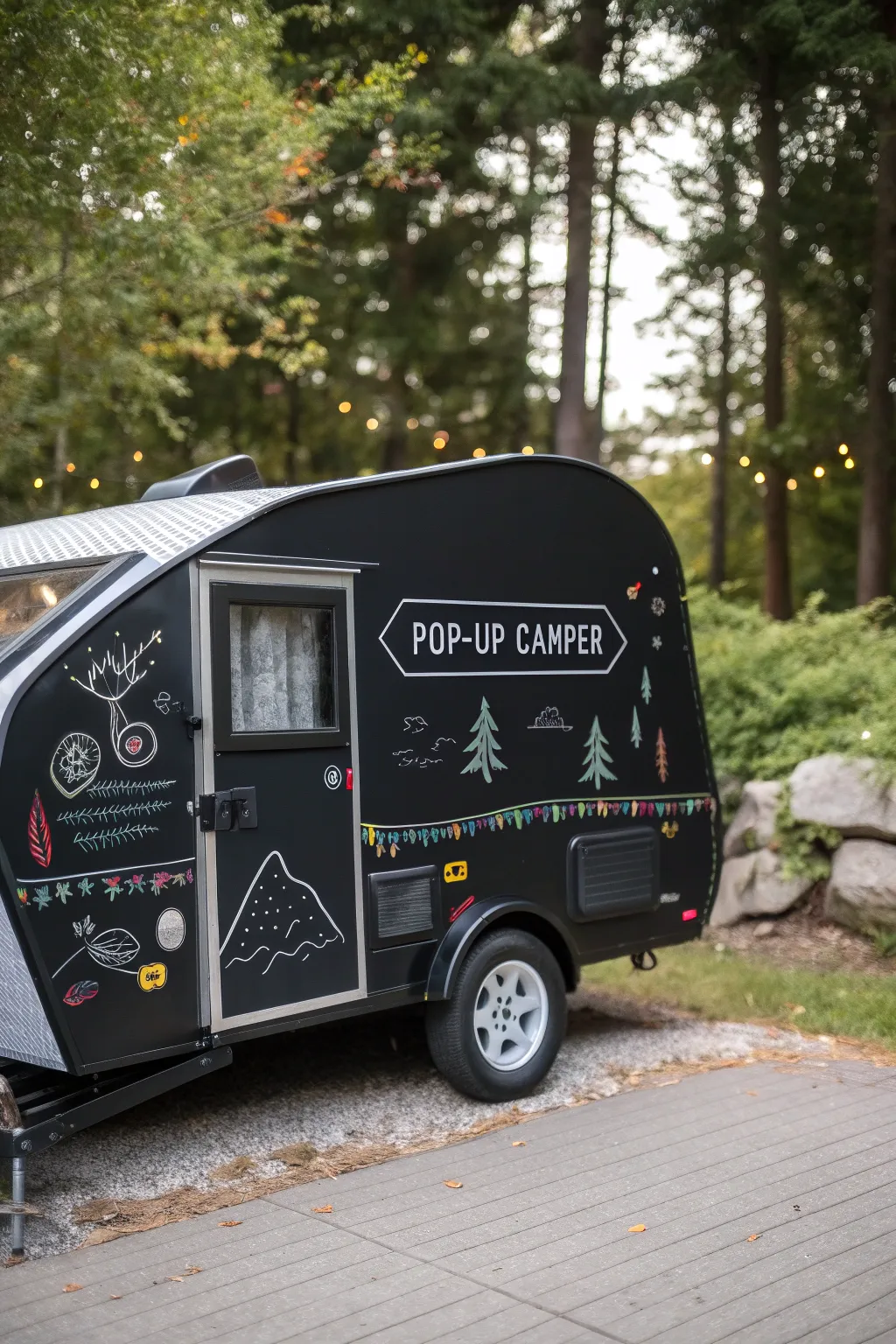 Transform your camper into a canvas of adventure with chalkboard paint – perfect for messages, travel logs, and creativity on the go!