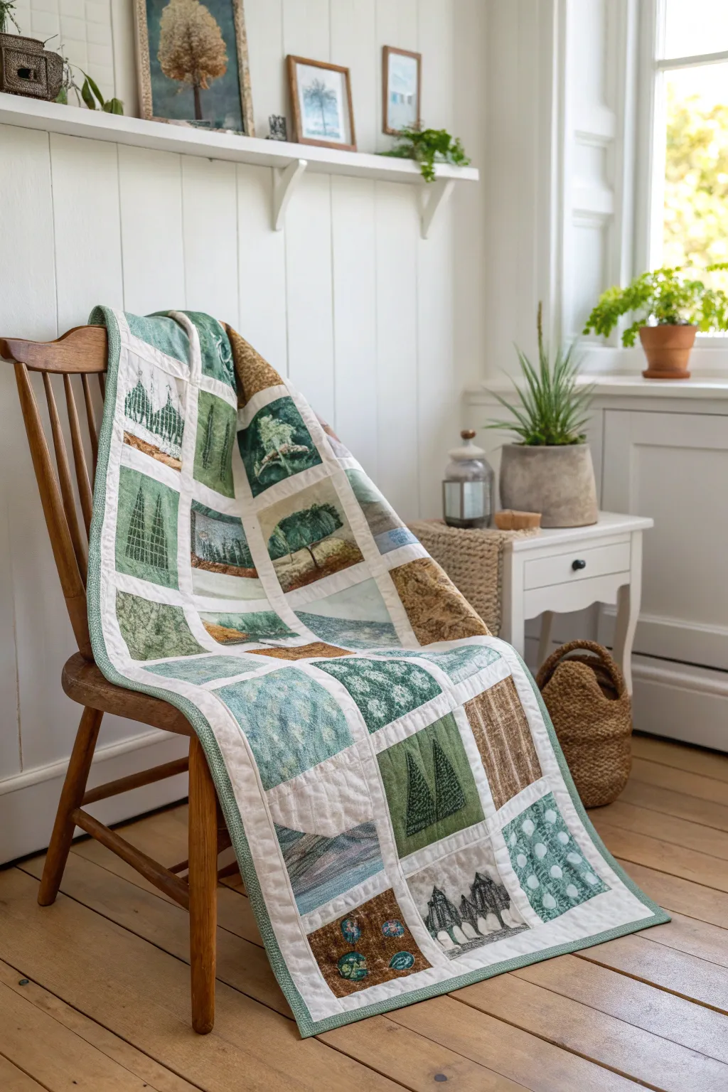 Bring the tranquility of nature indoors with this serene, nature-inspired quilt design.
