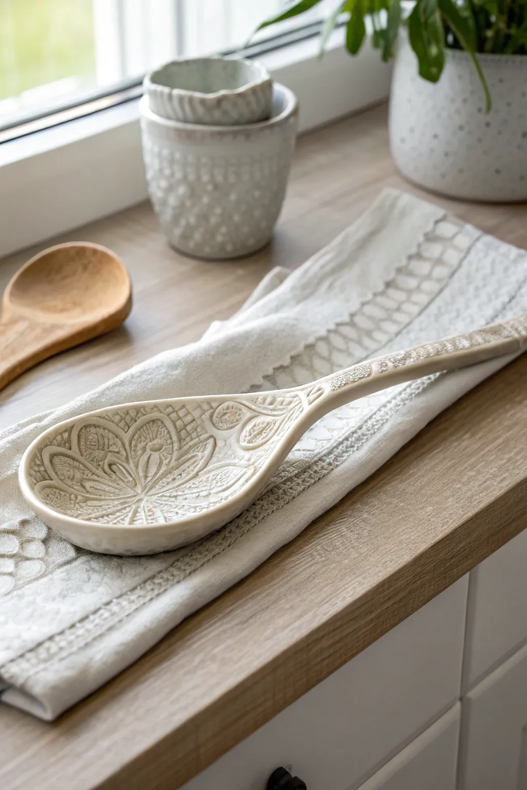 Elevate your kitchen with a touch of artistry – a textured spoon rest that's as functional as it is beautiful.
