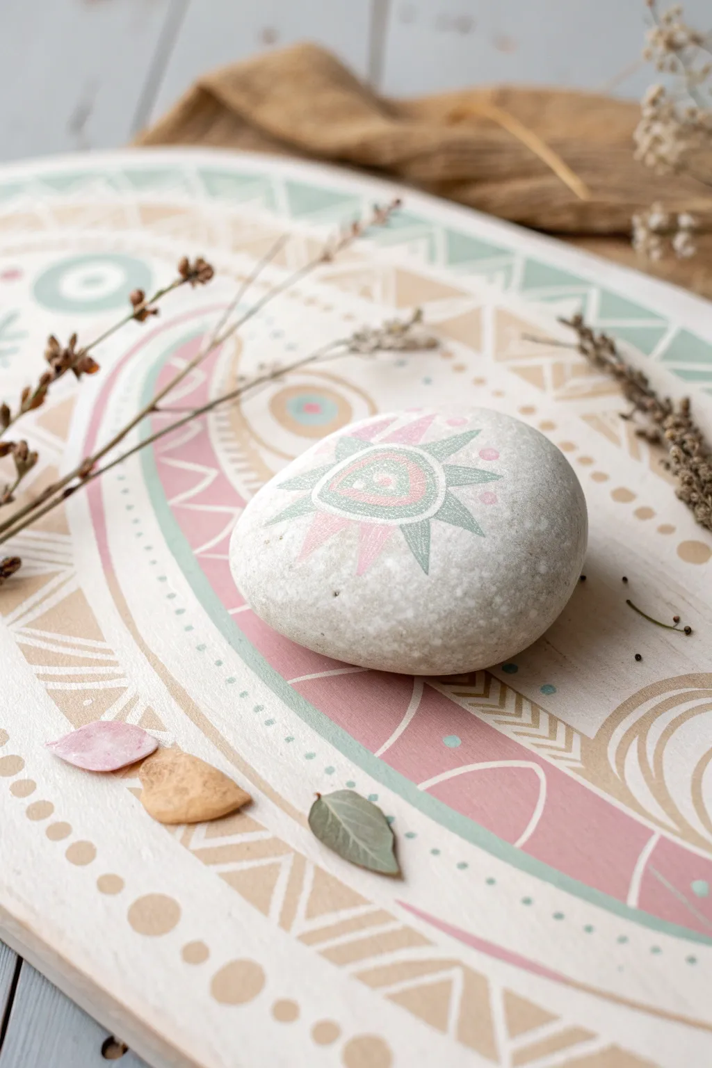 Transform ordinary rocks into tiny canvases of abstract art, embracing simplicity and natural beauty.