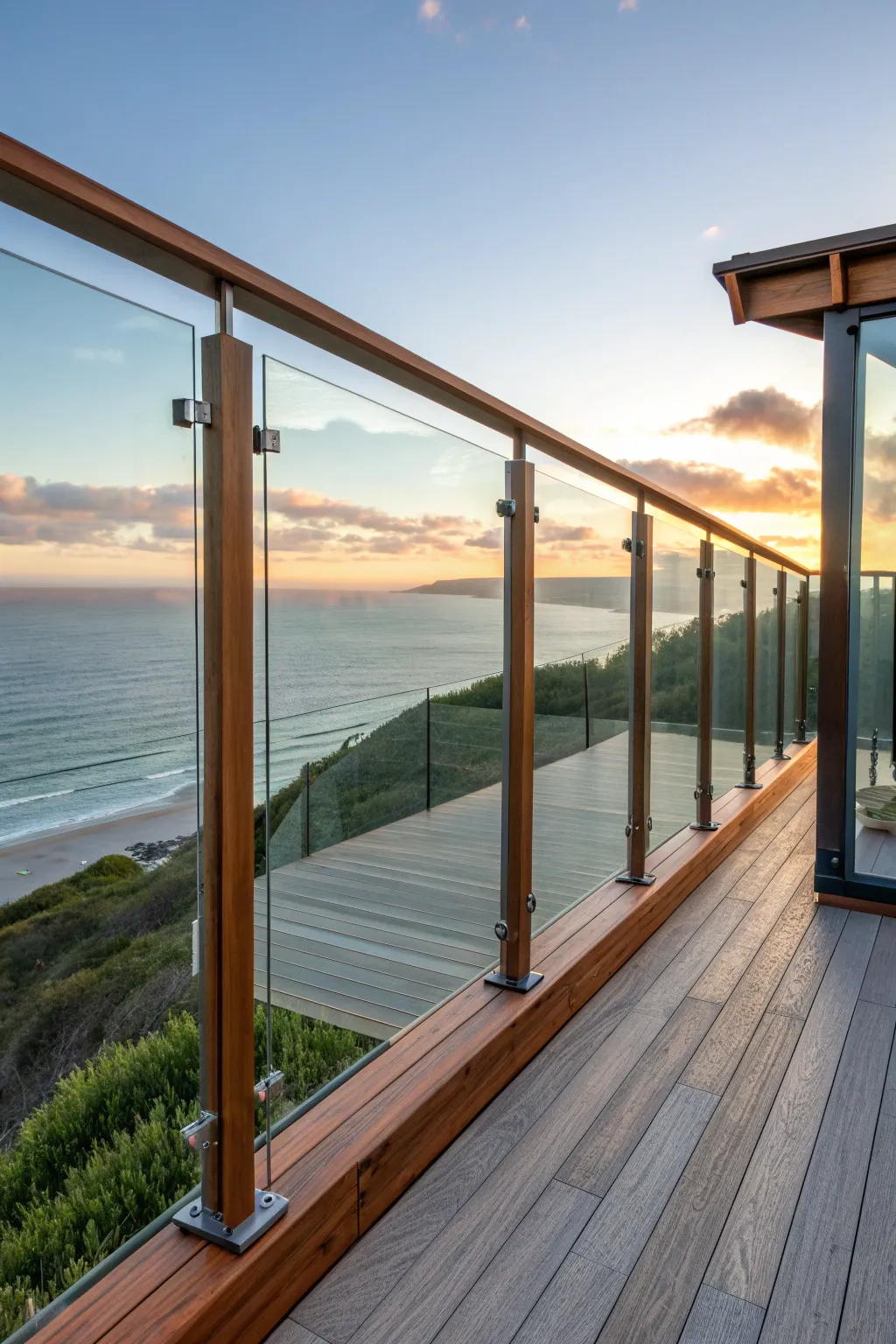 Unleash the beauty of your surroundings with glass deck railings, where craftsmanship meets breathtaking views.