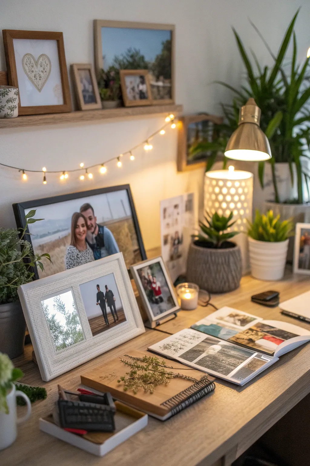 Personal touches create a workspace that feels uniquely yours.