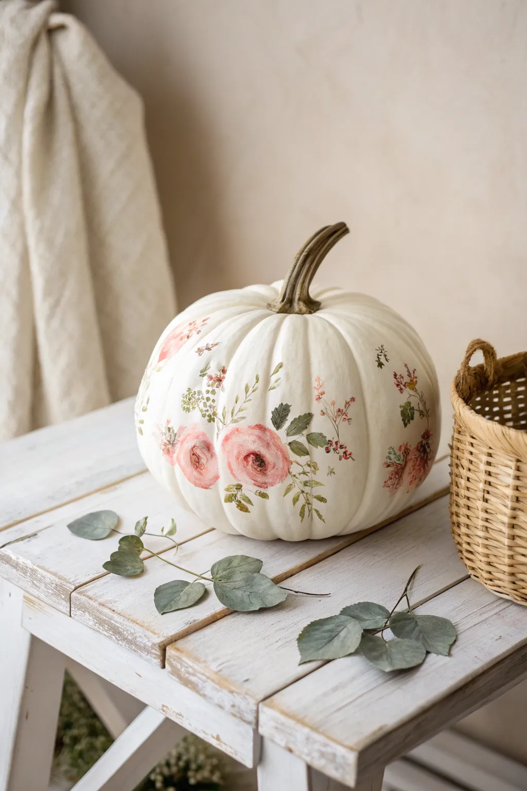 Elevate your autumn decor with exquisite decoupage pumpkin art—where elegance meets natural beauty.