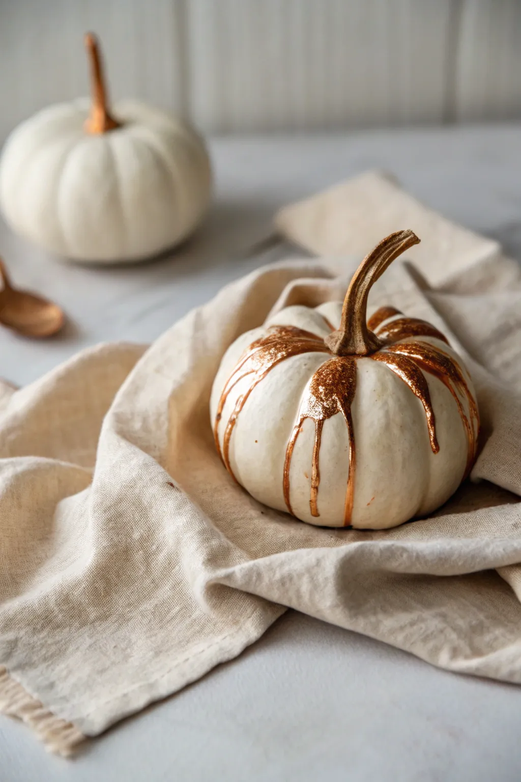 Elevate your autumn decor with the luxurious touch of copper elegance.