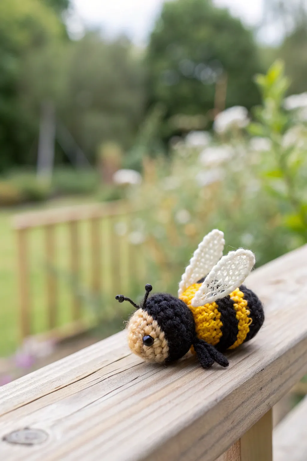 Buzzing with Joy: Discover the charm of miniature crochet bees, perfect for adding a touch of whimsy to your garden.