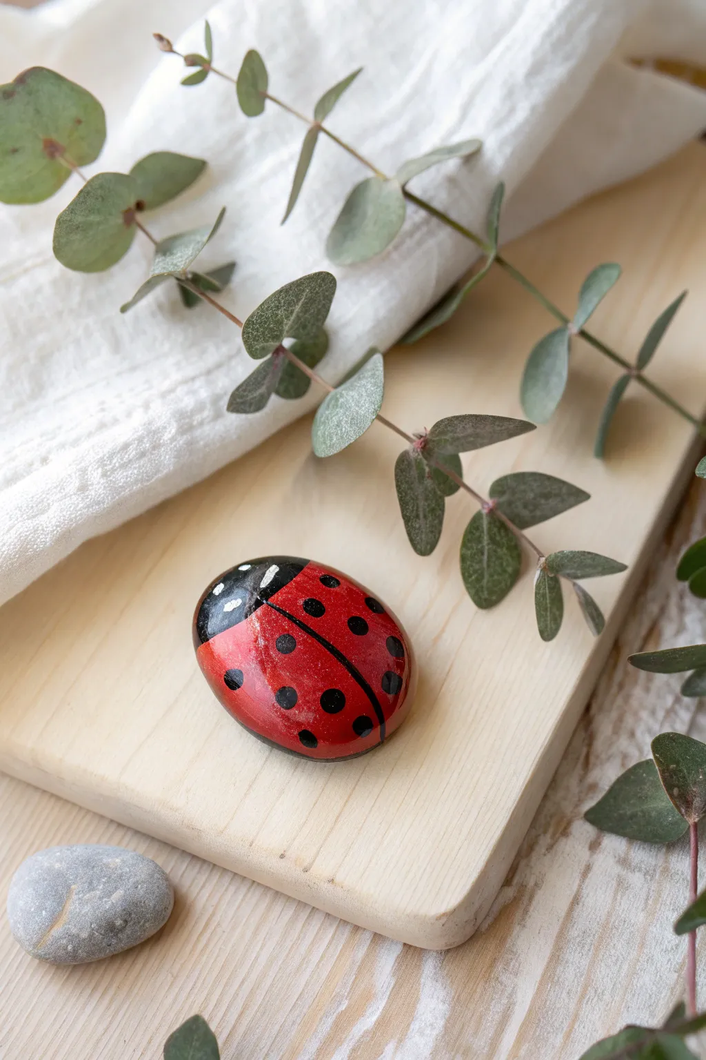 Bring a touch of whimsy to your space with these charming ladybug stones, perfect for adding a playful yet minimalist flair.