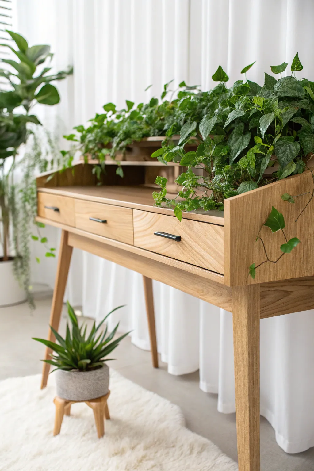 Breathe life into your workspace with the natural elegance of greenery.