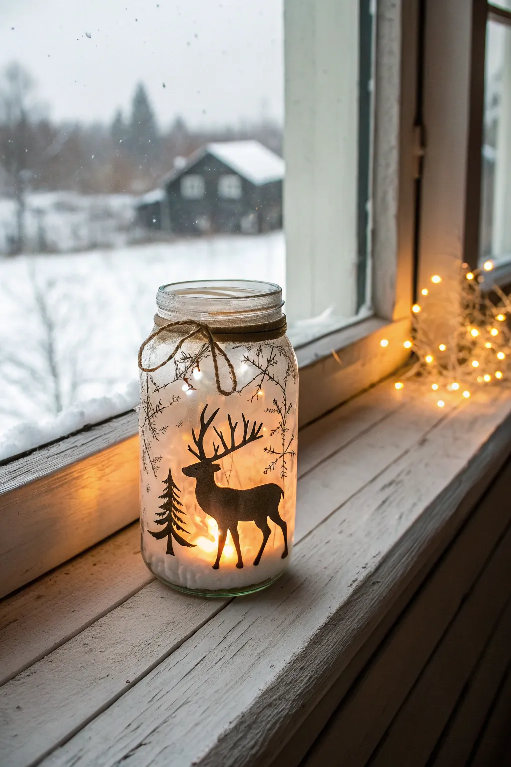 Embrace the magic of winter nights with these enchanting Reindeer Mason Jar Luminaries.