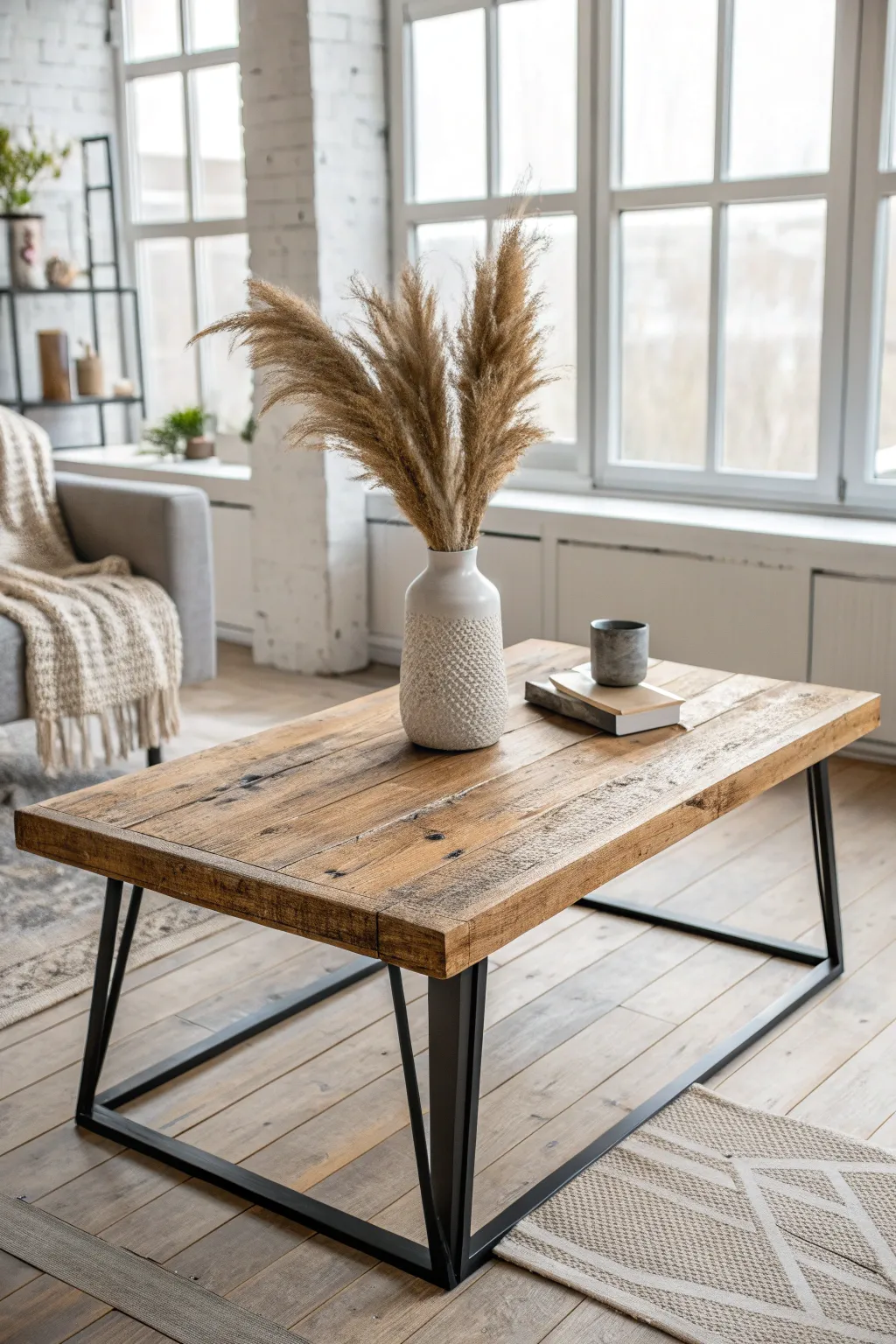 Transform your space with a coffee table that marries industrial edge with natural beauty. Perfect for loft living!