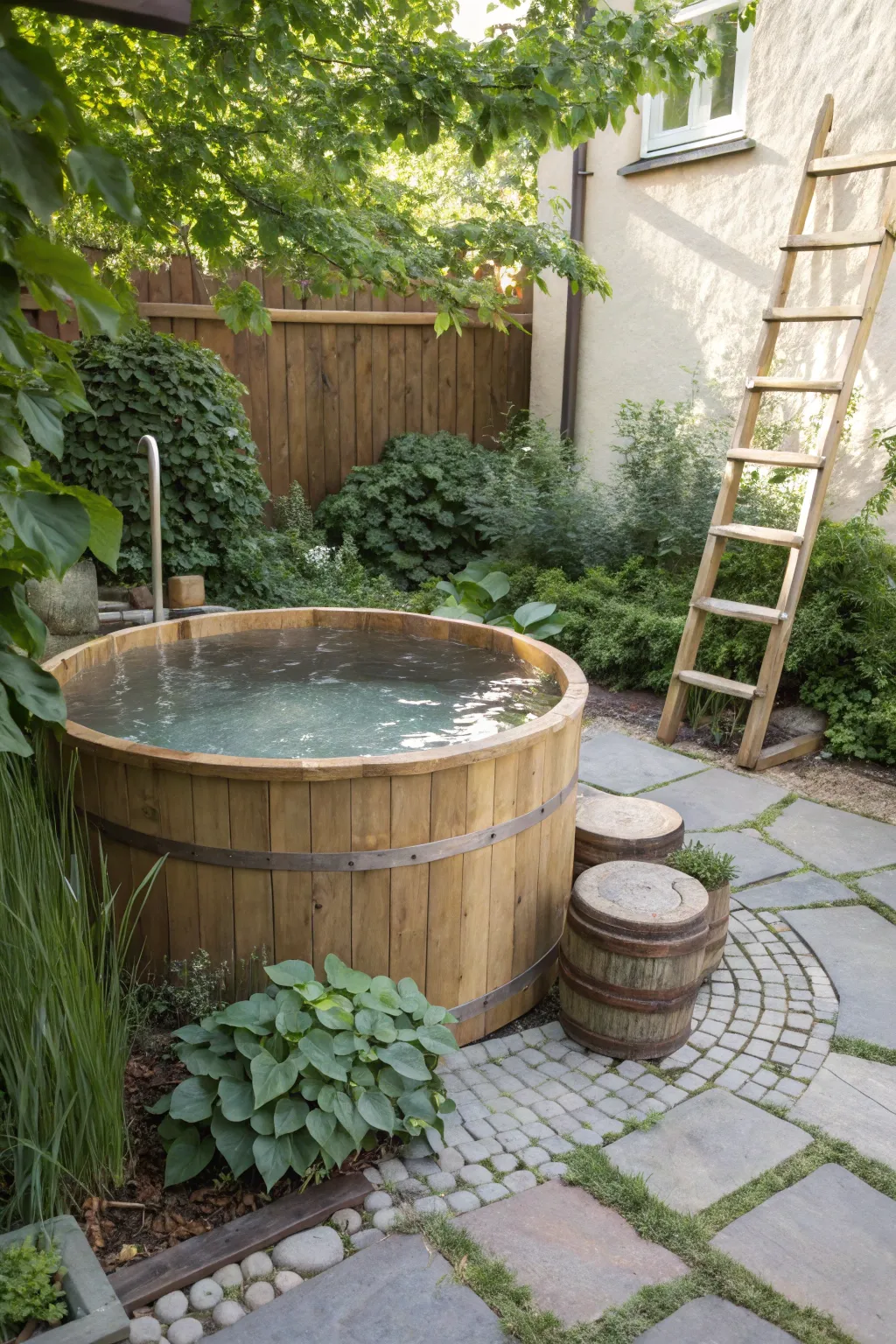 Transform your old hot tub into a charming pet pool oasis, perfect for cooling off on warm days. 🐾🌿 #PetParadise #EcoFriendlyLiving