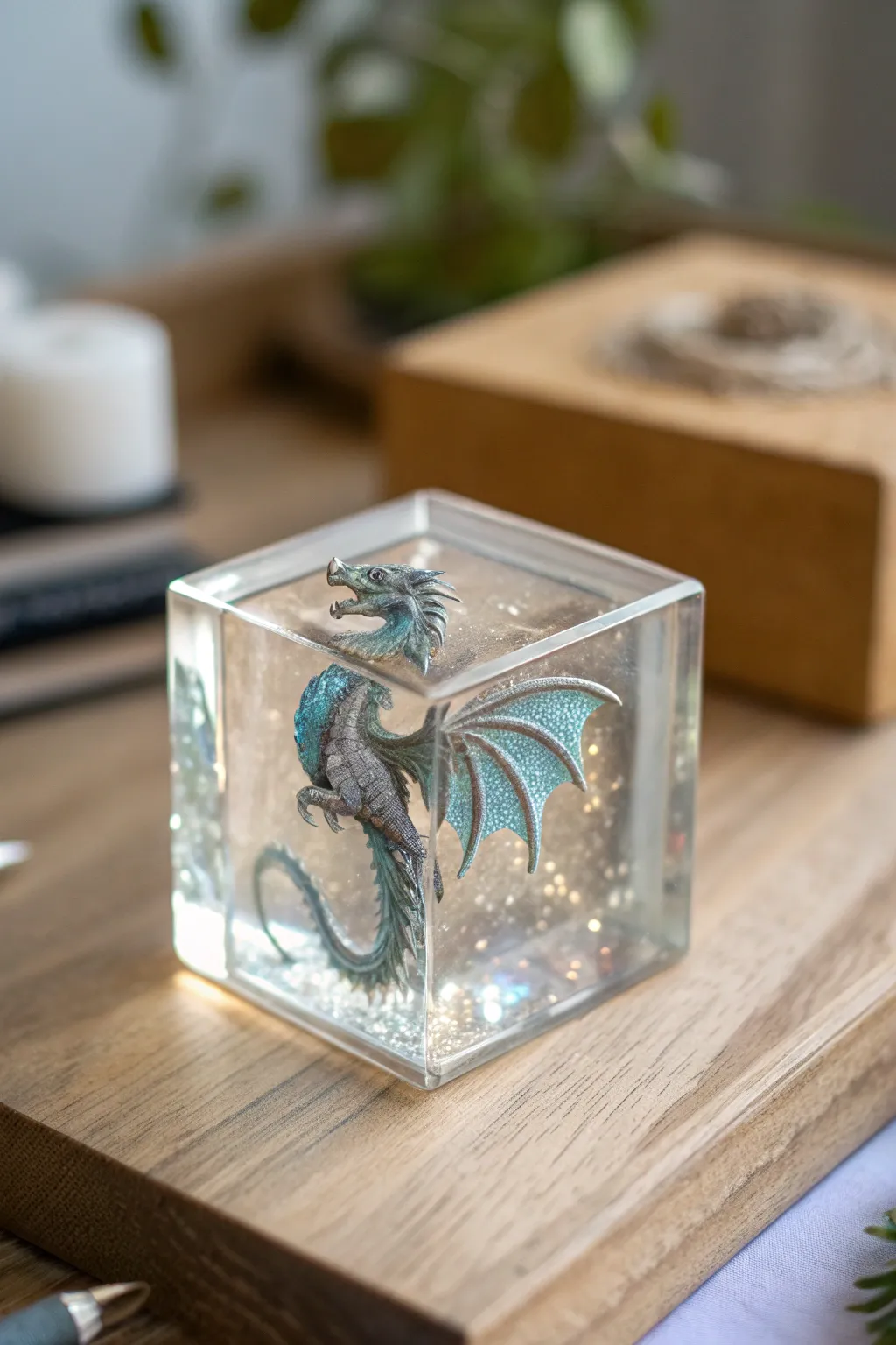 Capture the magic of mythical creatures with enchanting resin art.