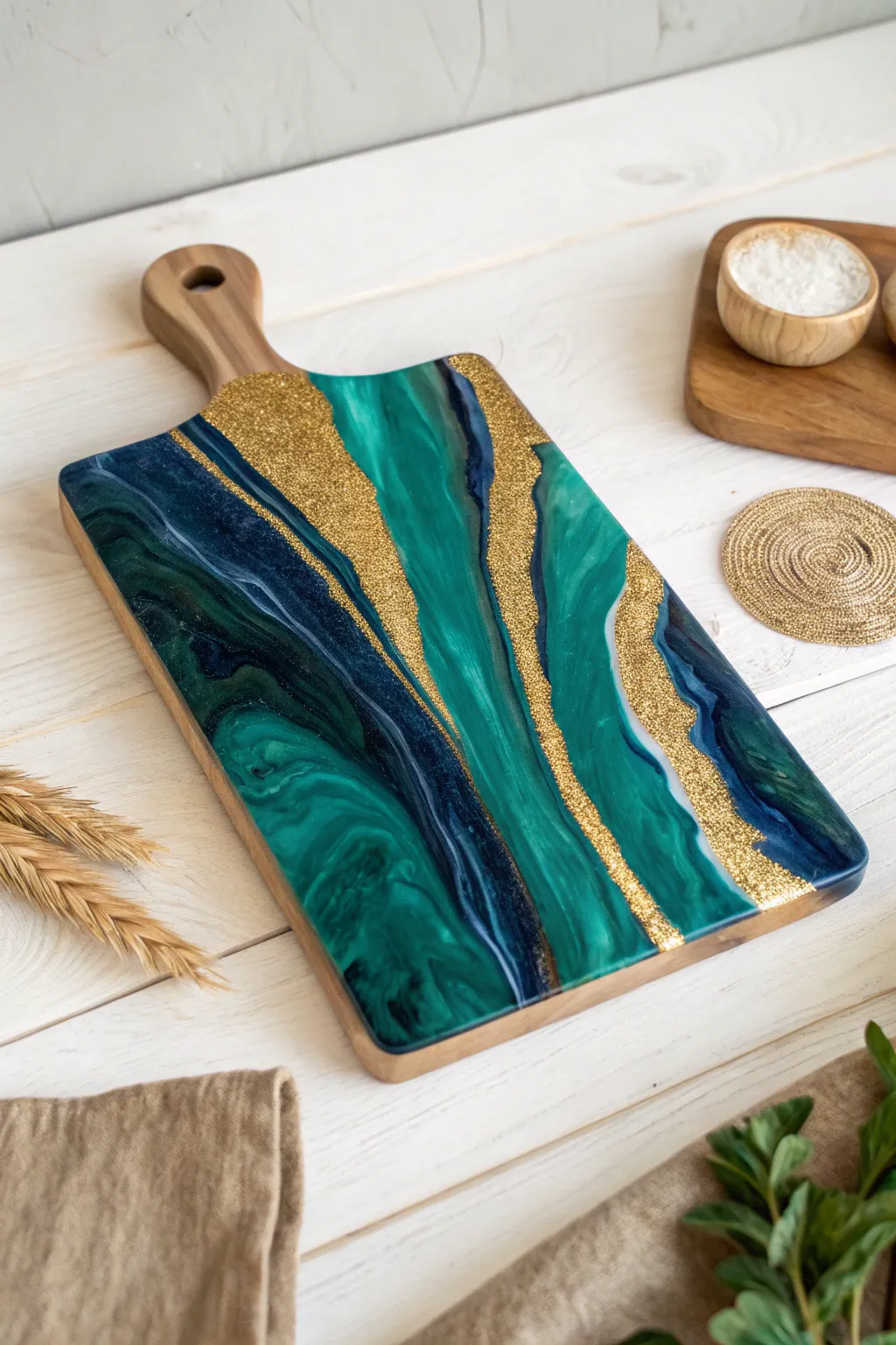 Elevate your kitchen with a resin masterpiece—where bold elegance meets minimalist charm.